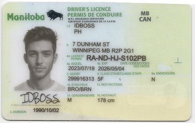 Manitoba-MB Canada Fake ID - Premium Scannable ID