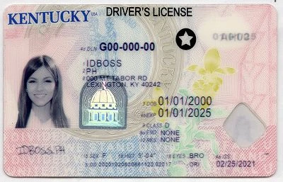 Medium Size United States Kentucky Fake ID - View 1 - High Quality Scannable ID