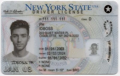 Medium Size United States New York-NY Fake ID - View 1 - High Quality Scannable ID