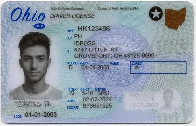 Medium Size United States Ohio-OH Fake ID - View 1 - High Quality Scannable ID