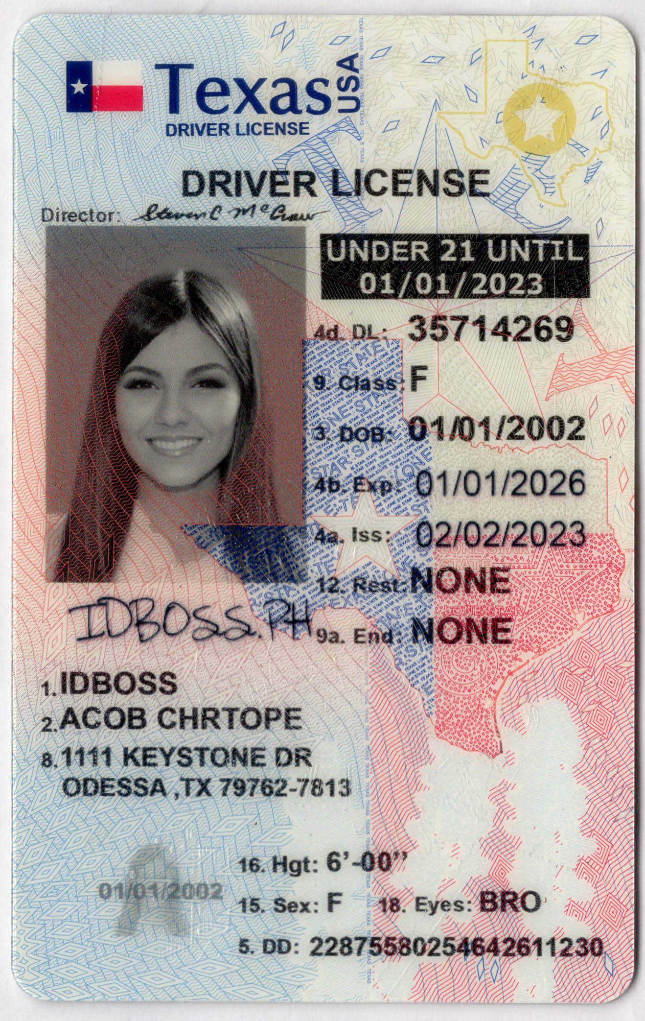 Texas(U21) Fake ID-idboss